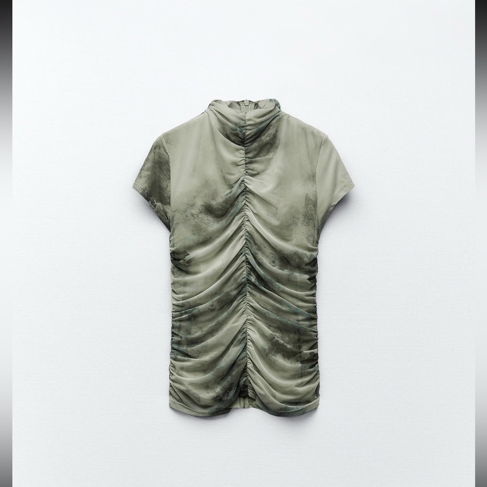 Zara Printed Tulle Top